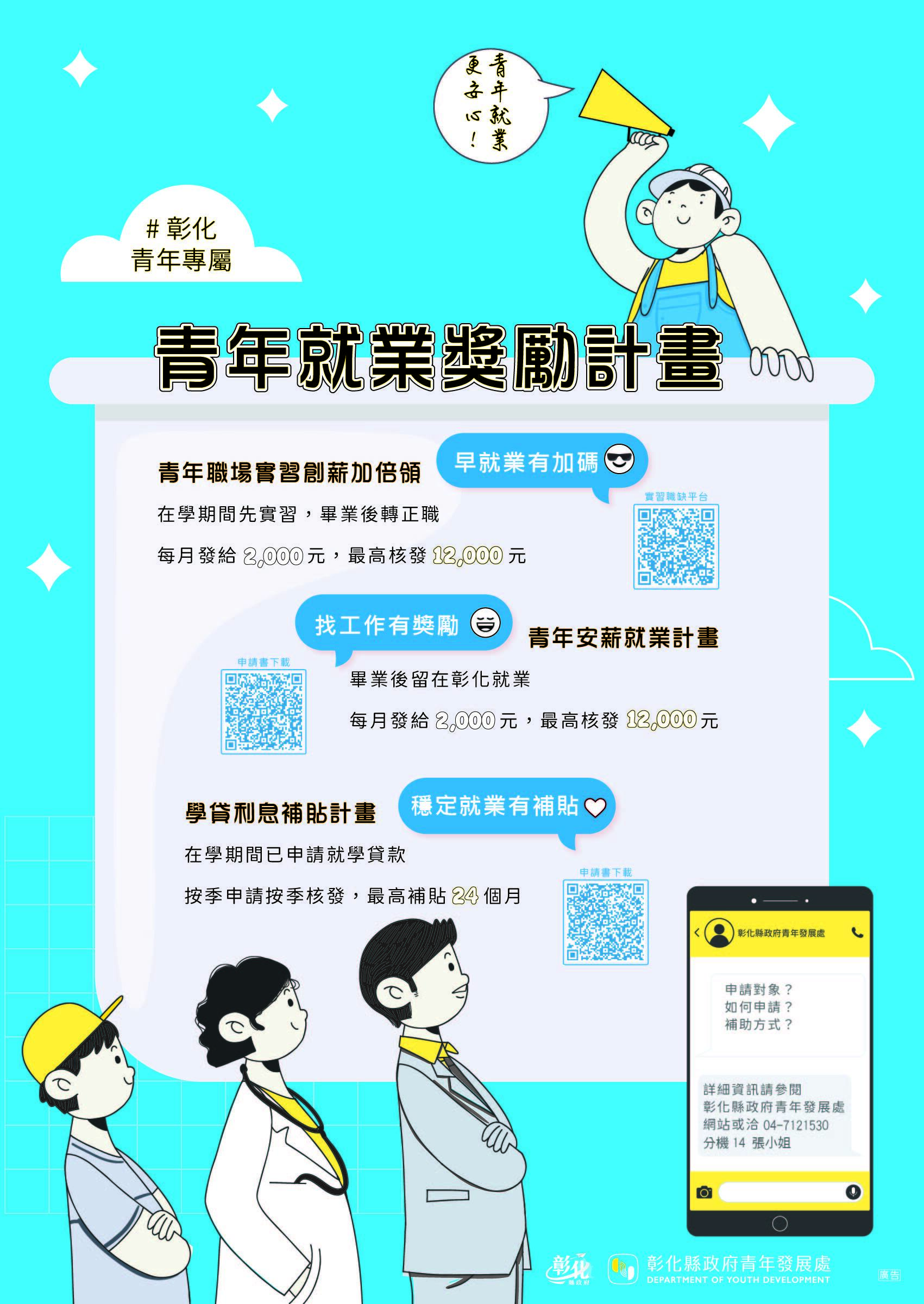 彰化縣政府青年就業獎勵補助計畫