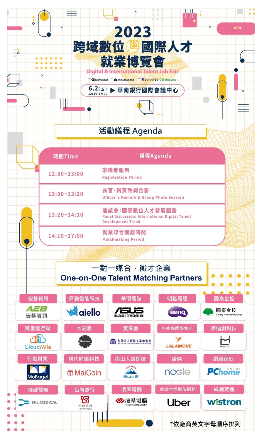 【徵才】數位發展部數位產業署「2023跨域數位暨國際人才就業博覽會」圖片